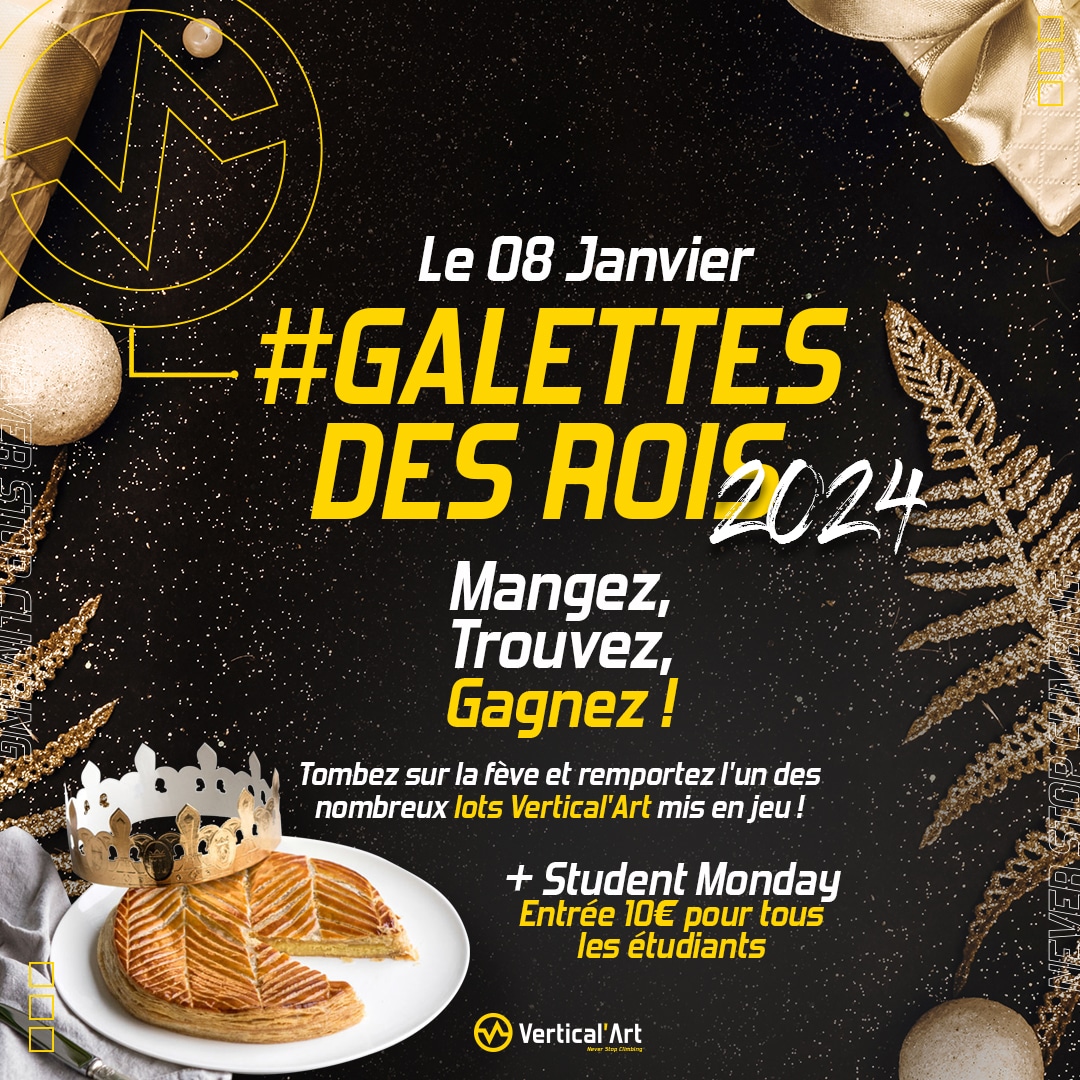 Galette des rois et Student Monday à Vertical'Art Grenoble lundi 8 janvier