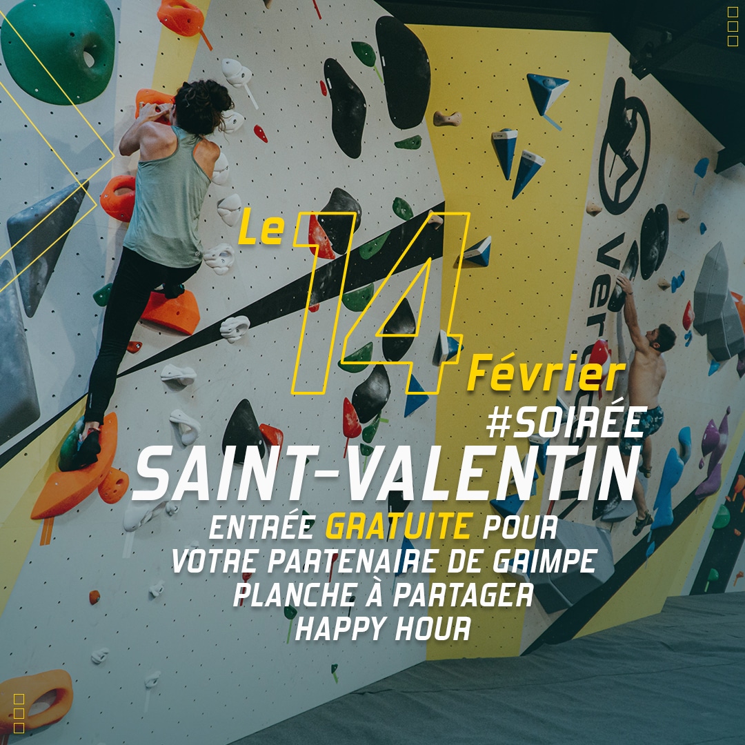 Saint-Valentin à Vertical'Art Grenoble mercredi 14 février
